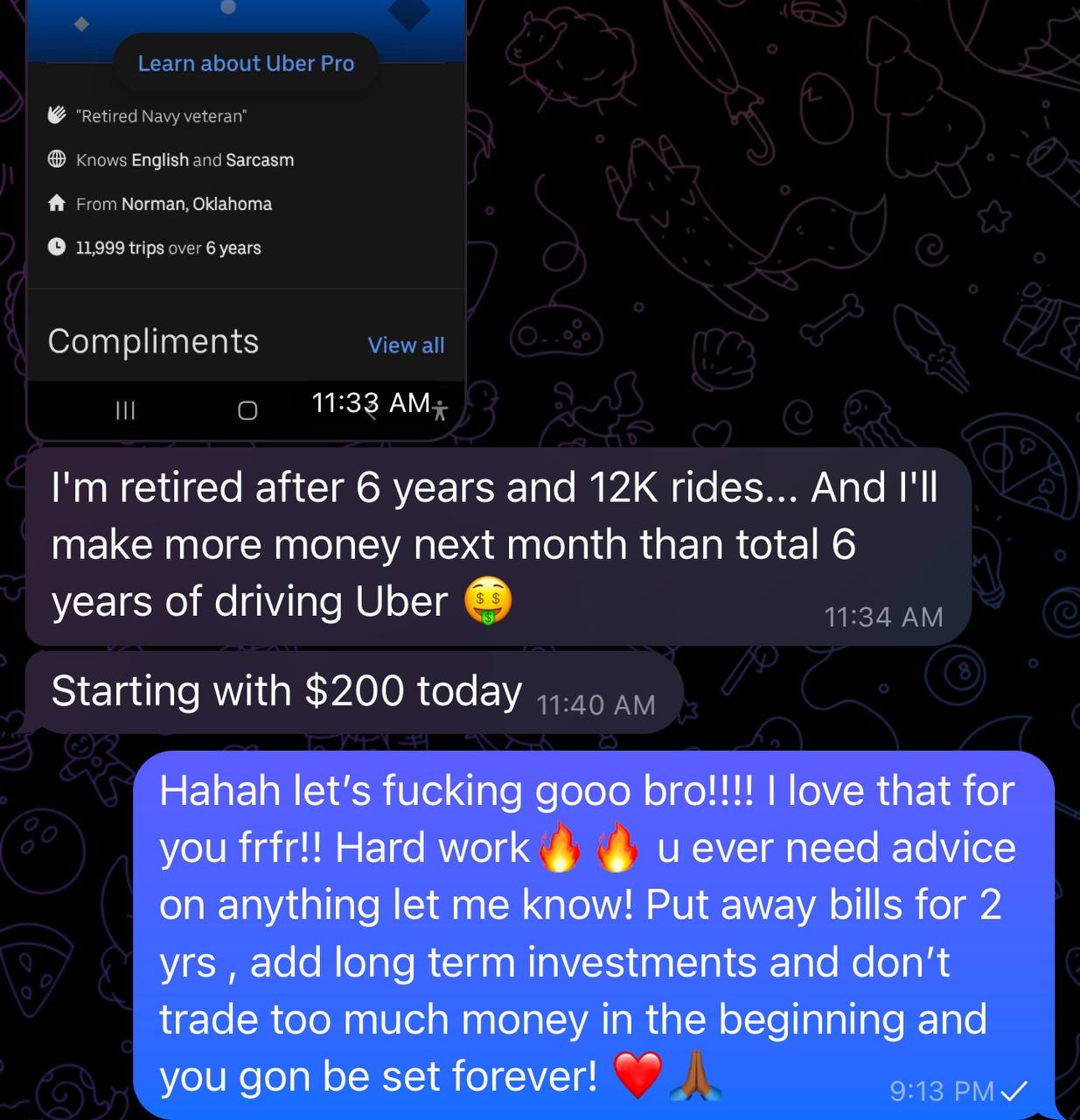 Retired after 12K Uber rides